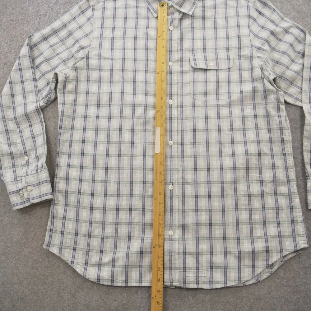 Banana Republic Shirt Mens Extra Large Gray Button Pockets Long Sleeve Twill